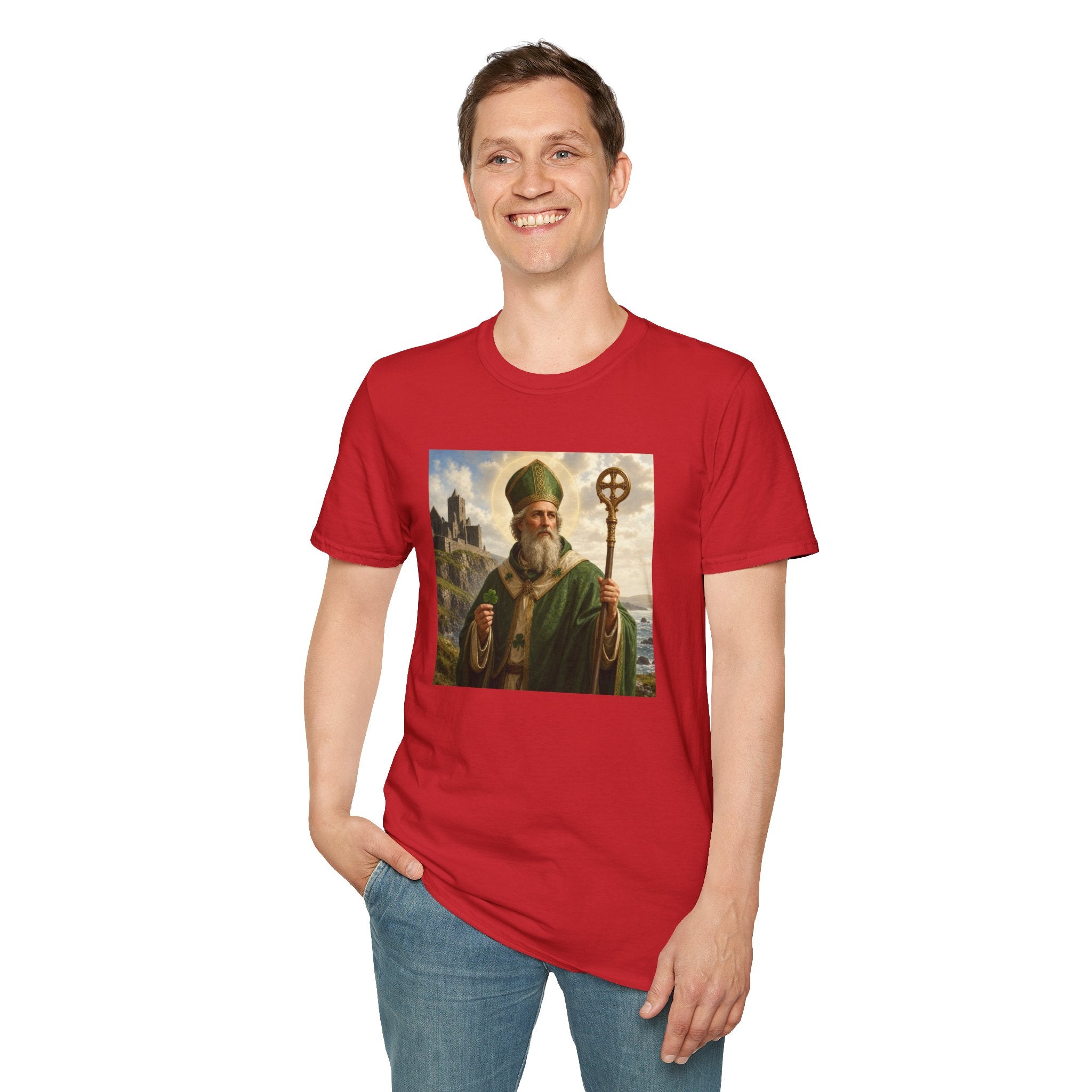 Saint Patrick T‑Shirt — Vintage Celtic Bishop Design