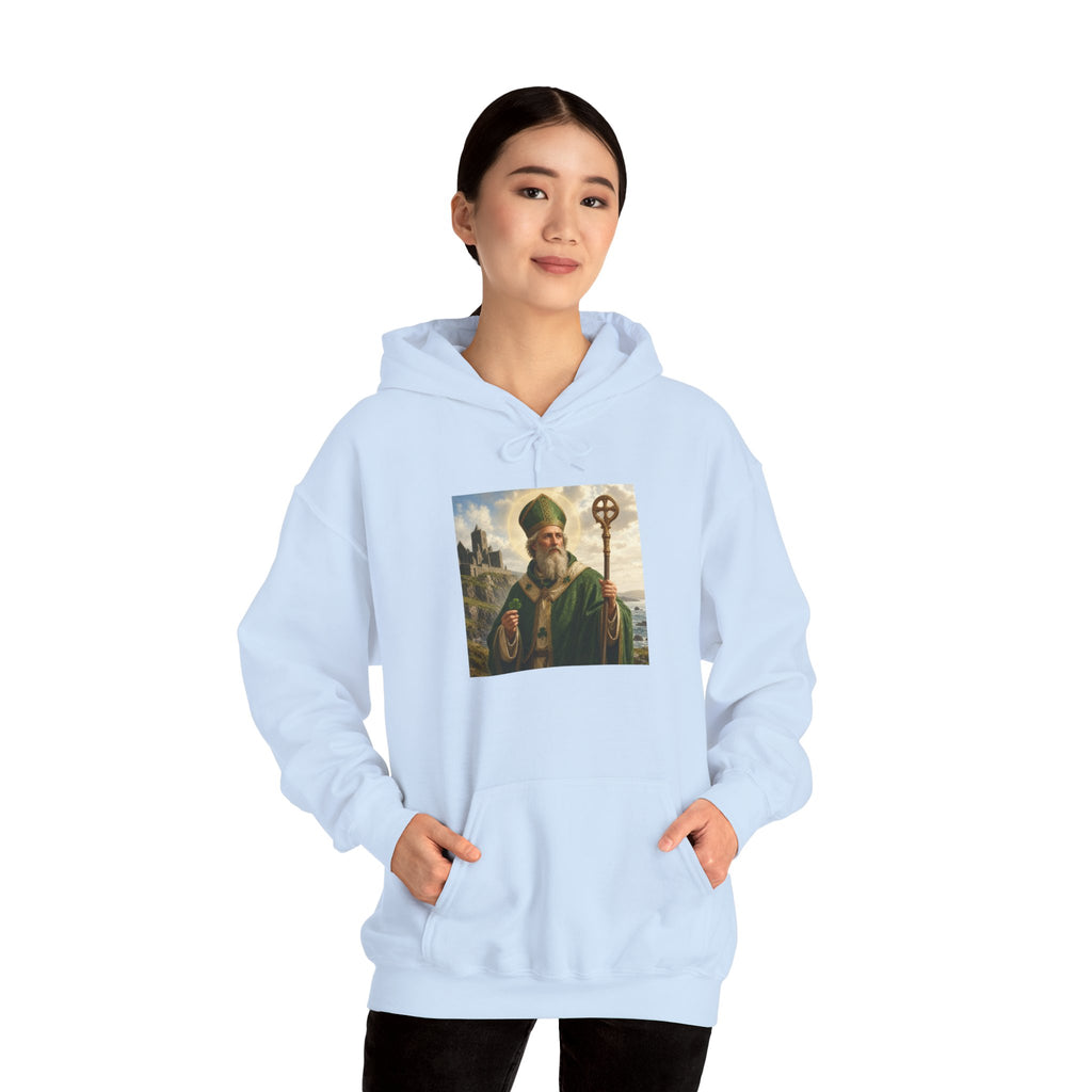 Saint Patrick Hoodie – Vintage Celtic Saint Illustration Pullover