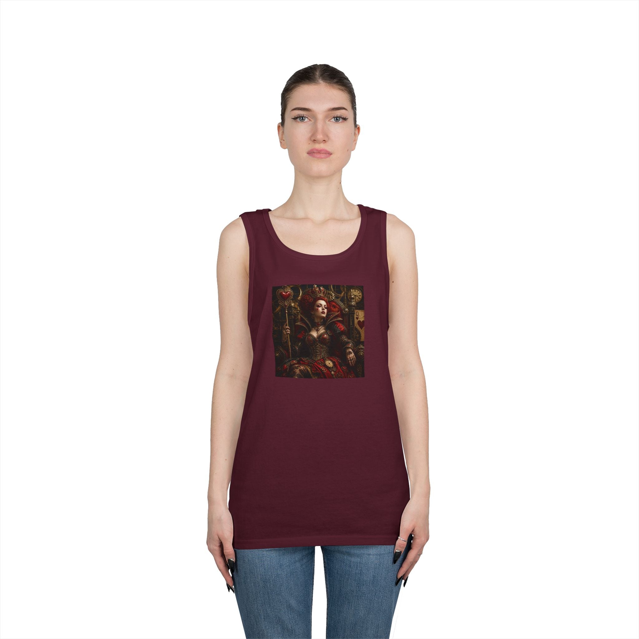 Renaissance Steampunk Art Tank Top — Gothic Queen Portrait Graphic Tank