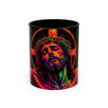 Jesus Christ Neon Portrait Coffee Mug — Colorful Crucifixion Accent Mug (11/15oz)