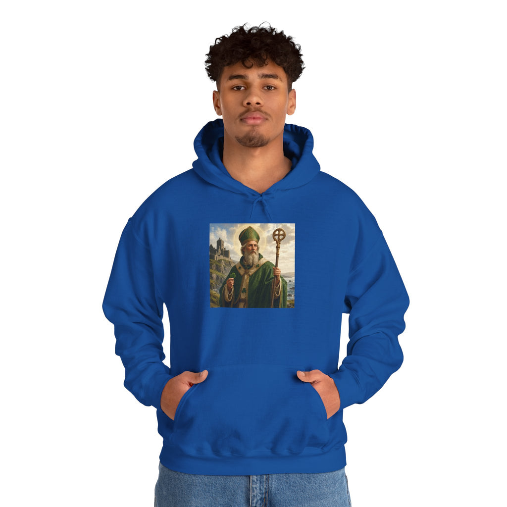 Saint Patrick Hoodie – Vintage Celtic Saint Illustration Pullover
