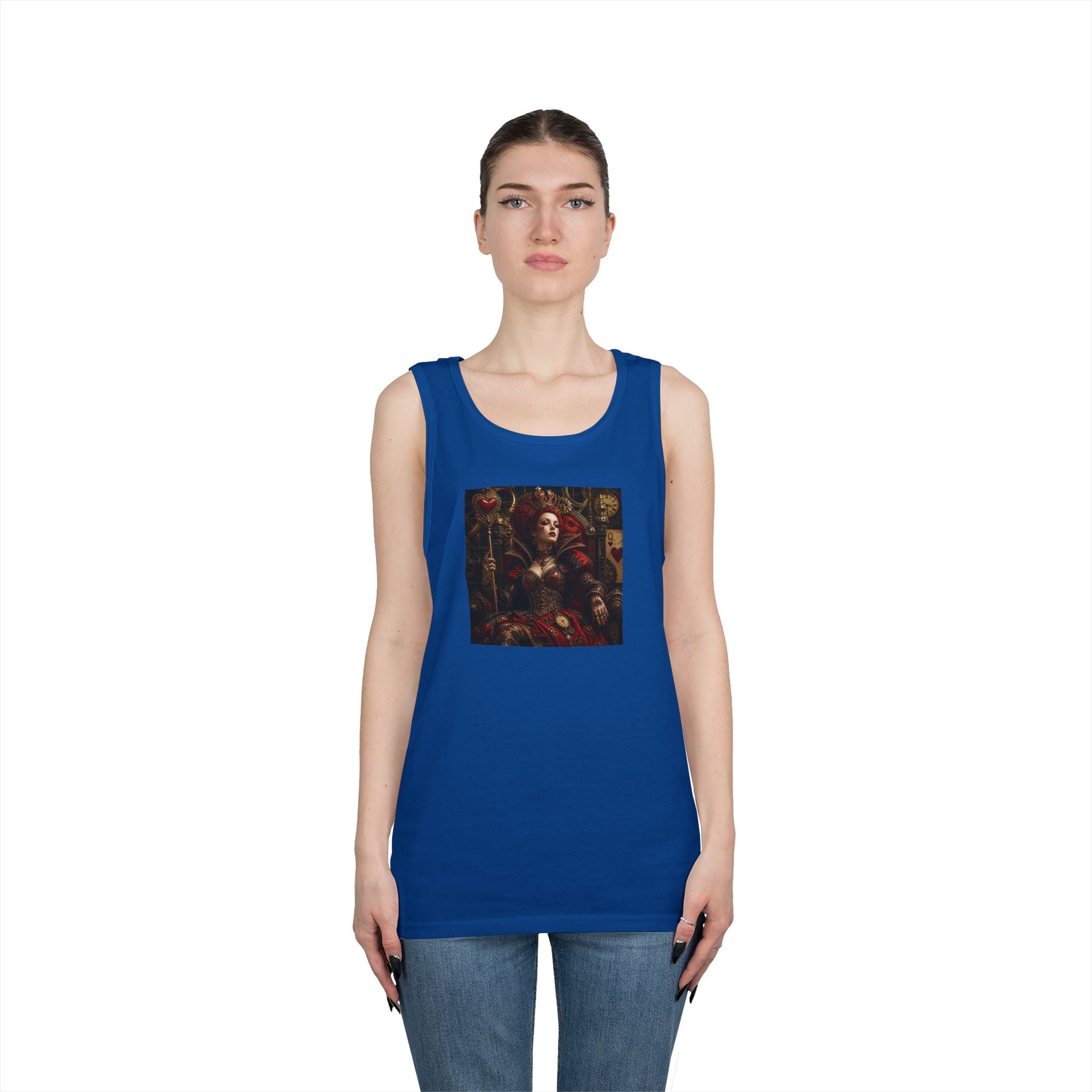 Renaissance Steampunk Art Tank Top — Gothic Queen Portrait Graphic Tank