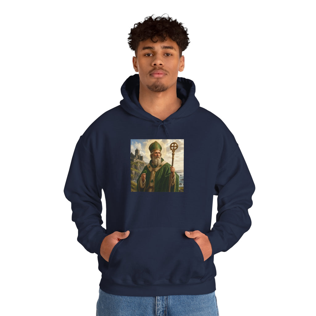 Saint Patrick Hoodie – Vintage Celtic Saint Illustration Pullover