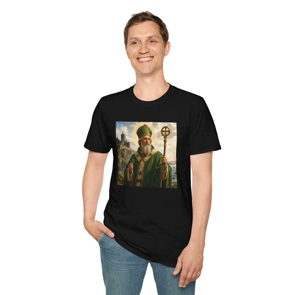 Saint Patrick T‑Shirt — Vintage Celtic Bishop Design