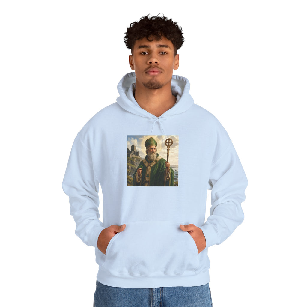 Saint Patrick Hoodie – Vintage Celtic Saint Illustration Pullover