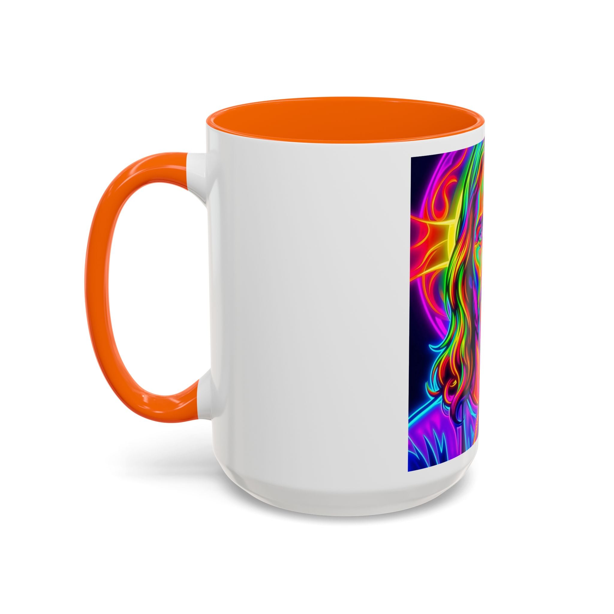 Neon Jesus Accent Coffee Mug – Vibrant Spiritual Art 11oz/15oz